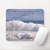 Powerful Waves Breaking at the Shore Faith  Mousepad (Mit Mouse)