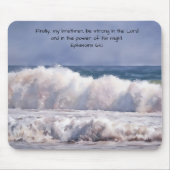 Powerful Waves Breaking at the Shore Faith Mousepad (Vorne)