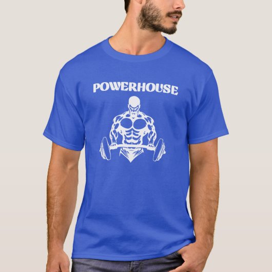 POWERHOUSE, DEEP ROYAL MEN'S BASIC  T-Shirt (Vorderseite)