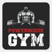 Powerhouse Gym Quadratischer Aufkleber (Vorderseite)