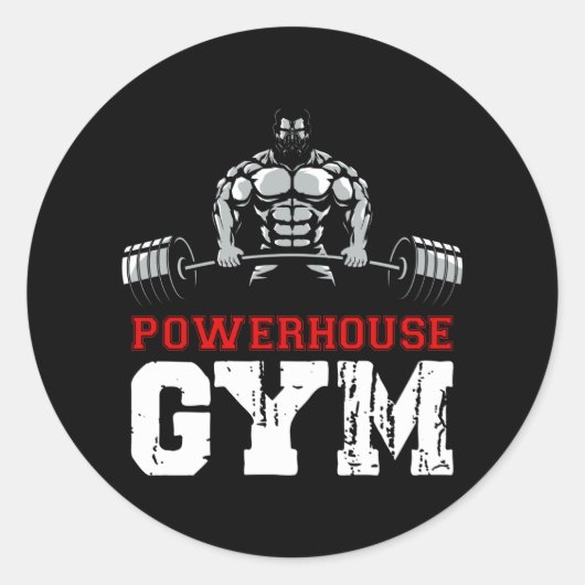Powerhouse Gym Runder Aufkleber (Vorderseite)