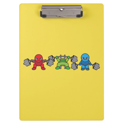 Powerlift Kawaii - Squat, Bench Press, Deadlift Klemmbrett (Vorderseite)