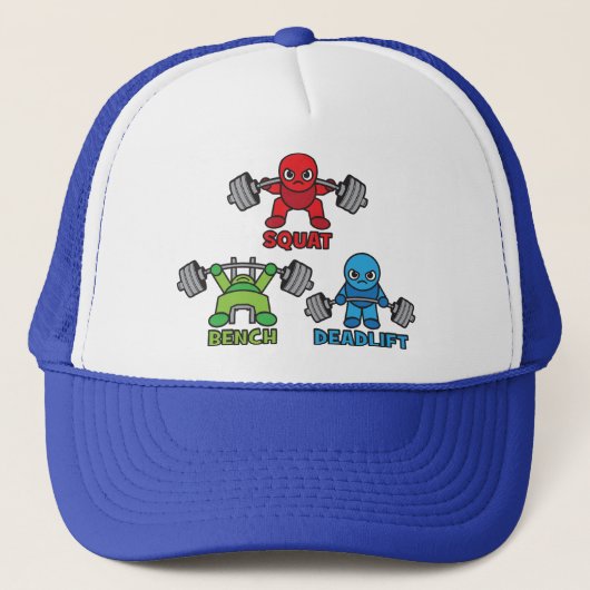 Powerlift Kawaii - Squat, Bench Press, Deadlift Truckerkappe (Vorderseite)