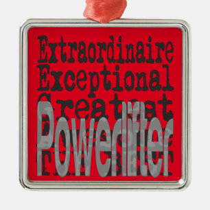 Powerlifter Extraordinator Silbernes Ornament