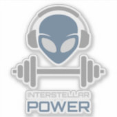 Powerlifting-Alien-Gym-Workout Aufkleber (Vorderseite)