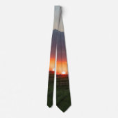 Powerline Sunset Landscape Neck Tie Krawatte (Rückseite)