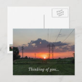 Powerline Sunset Landscape Postkarte (Vorne/Hinten)