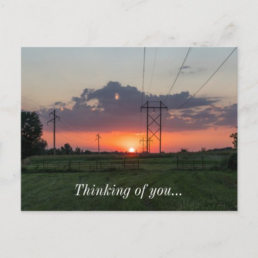 Powerline Sunset Landscape Postkarte (Vorderseite)