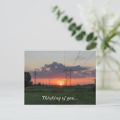 Powerline Sunset Landscape Postkarte (Stehend Vorderseite)