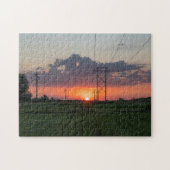 Powerline Sunset Landscape Puzzle (Horizontal)