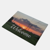 Powerline Sunset LandsWelcome Doormat Fußmatte (Schrägansicht)