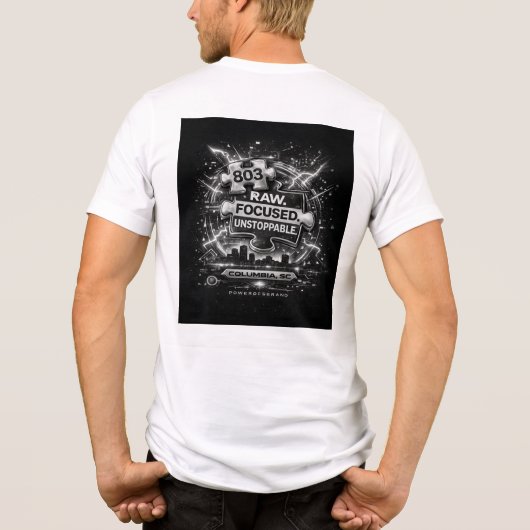 PowerOf3Brand Black & White Statement Tee (Rückseite)