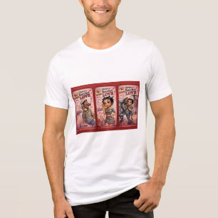 PowerOf3Brand Triple Vision Rot Panel Grafik T-Shi Tri-Blend Shirt