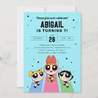 Powerpuff Girls Birthday - Blue Einladung