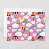Powerpuff Girls & Donny Rainbow Pattern Einladungspostkarte (Vorne/Hinten)