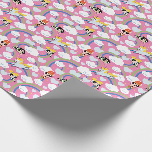 Powerpuff Girls & Donny Rainbow Pattern Geschenkpapier (Ecke)