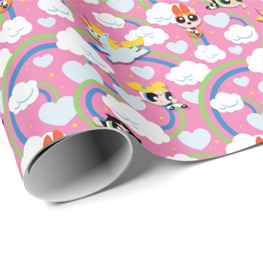 Powerpuff Girls & Donny Rainbow Pattern Geschenkpapier (Rolleneckpunkt)