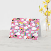 Powerpuff Girls & Donny Rainbow Pattern Karte (Gelbe Blume)