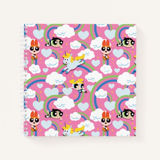 Powerpuff Girls & Donny Rainbow Pattern Notizblock (Vorderseite)