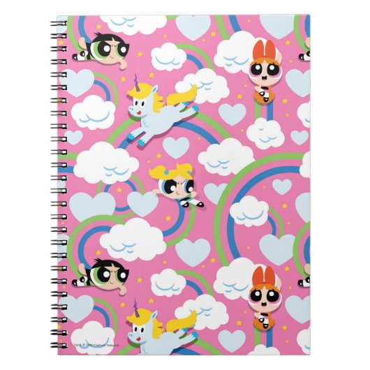 Powerpuff Girls & Donny Rainbow Pattern Notizblock (Vorderseite)