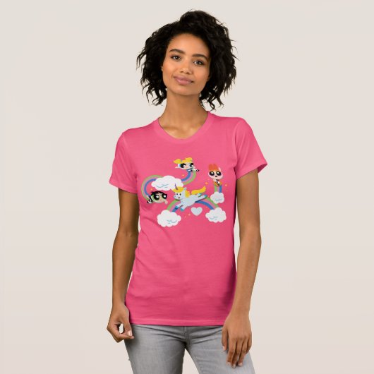 Powerpuff Girls & Donny Rainbow Pattern T-Shirt (Vorne ganz)