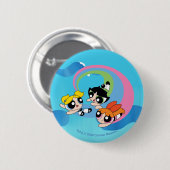 Powerpuff Girls fliegen durch den Himmel Button (Vorne & Hinten)