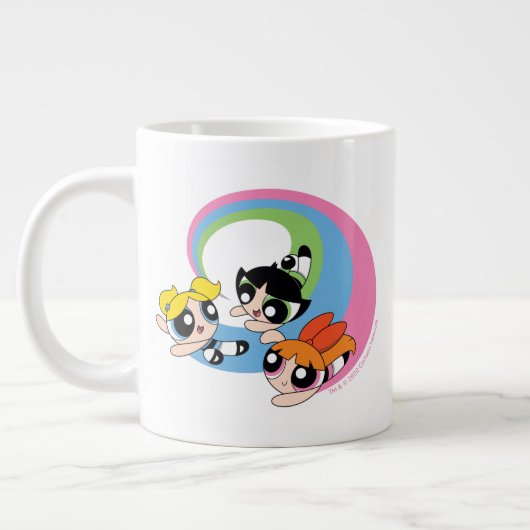 Powerpuff Girls fliegen durch den Himmel Jumbo-Tasse (Links)