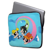Powerpuff Girls fliegen durch den Himmel Laptopschutzhülle (Vorderseite Links)
