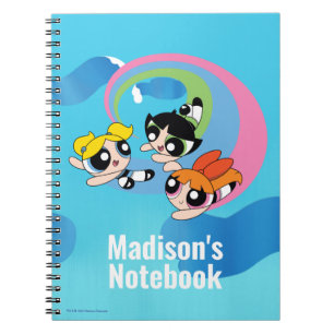 Powerpuff Girls fliegen durch den Himmel Notizblock
