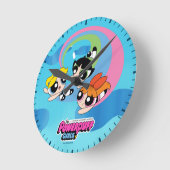 Powerpuff Girls fliegen durch den Himmel Runde Wanduhr (Winkel)