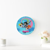 Powerpuff Girls fliegen durch den Himmel Runde Wanduhr (Zuhause)