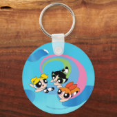 Powerpuff Girls fliegen durch den Himmel Schlüsselanhänger (Vorderseite)