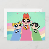 Powerpuff Girls Fly High Einladungspostkarte (Vorne/Hinten)