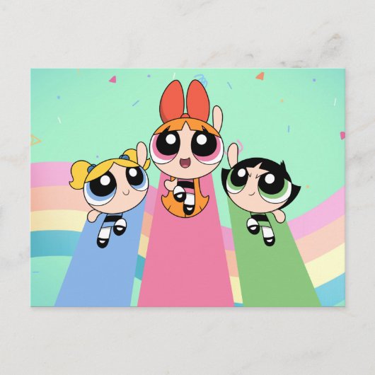 Powerpuff Girls Fly High Einladungspostkarte (Vorderseite)