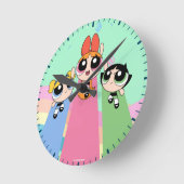 Powerpuff Girls Fly High Runde Wanduhr (Winkel)