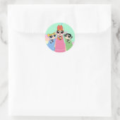 Powerpuff Girls Fly High Runder Aufkleber (Tasche)