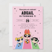 Powerpuff Girls Geburtstag - Rosa Einladung (Vorderseite)