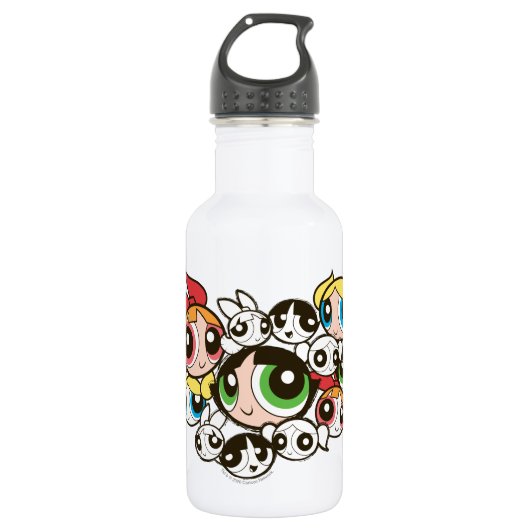 Powerpuff Girls-Gesichtspatch Edelstahlflasche (Vorderseite)