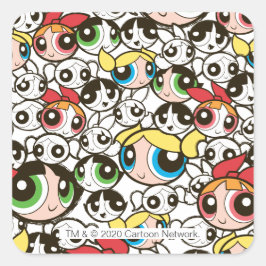 Powerpuff Girls-Gesichtspatch Quadratischer Aufkleber