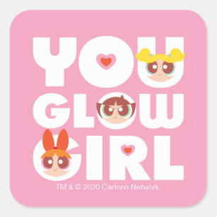 Powerpuff Girls: Glow Girl Quadratischer Aufkleber