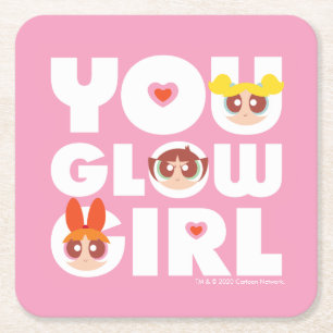 Powerpuff Girls: Glow Girl Rechteckiger Pappuntersetzer