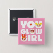 Powerpuff Girls: Ihr Glow Girl Button (Vorne & Hinten)