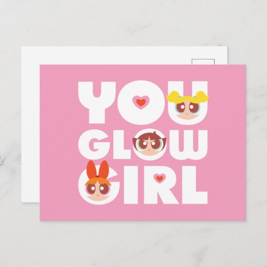 Powerpuff Girls: Ihr Glow Girl Einladungspostkarte (Vorne/Hinten)