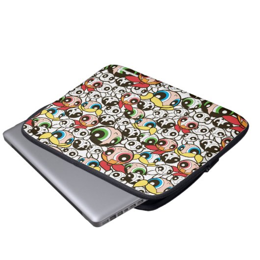 PowerPuff Girls-Muster Laptopschutzhülle (Vorne Knopf)