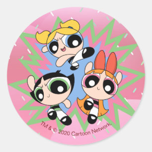Powerpuff Girls PowerFactor Runder Aufkleber
