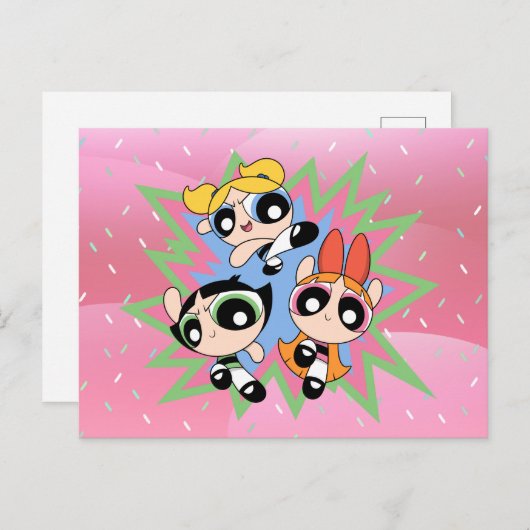 Powerpuff Girls Powfactor Einladungspostkarte (Vorne/Hinten)