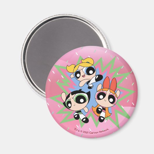 Powerpuff Girls Powfactor Magnet (Vorderseite/Rückseite)