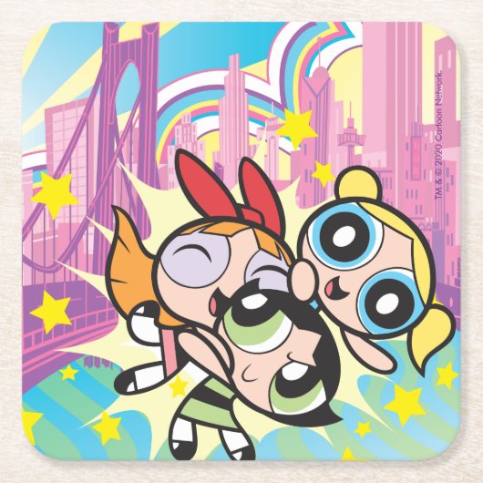 Powerpuff Girls-Regel Rechteckiger Pappuntersetzer (Vorderseite)
