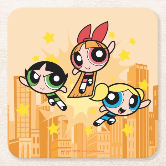 Powerpuff Girls Rett Rechteckiger Pappuntersetzer (Vorderseite)