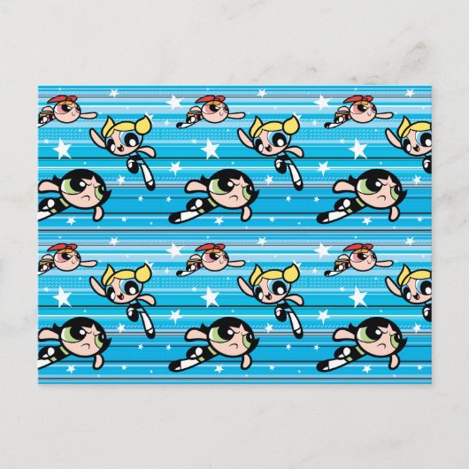 Powerpuff Girls Star Pattern Einladungspostkarte (Vorderseite)